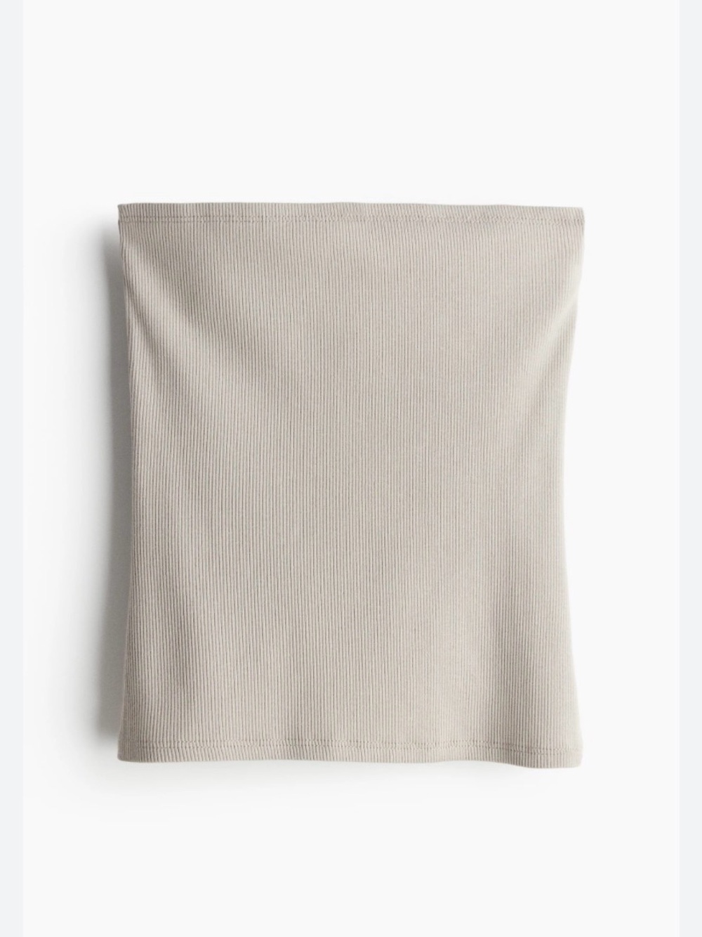 H&M LIGHT TAUPE RIBBED STRAPLESS TUBE TOP XL
